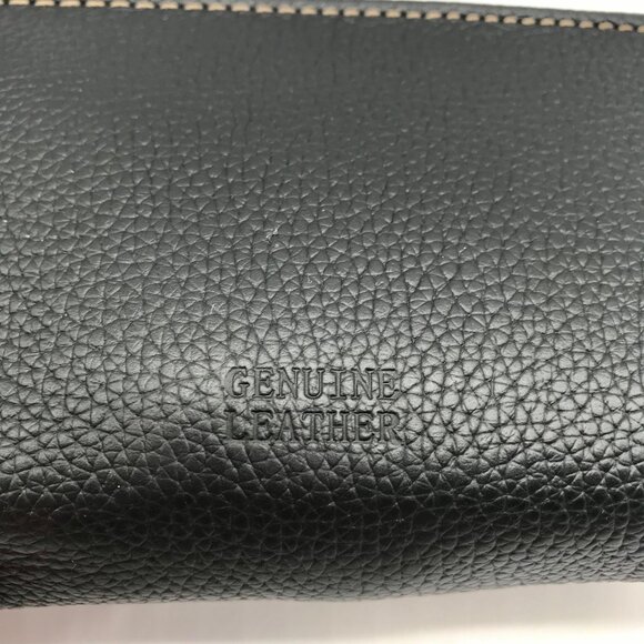 Black Leather Bi-Fold Wallet With Framed Kisslock Compartment - Picture 11 of 13